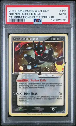2021 POKEMON SWSH BLACK STAR PROMO #144 GRENINJA-GOLD STAR PSA 9 - Image 1