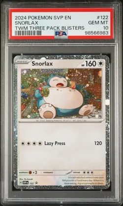 Pokemon 2024 SVP EN-SV Black Star Promo Three Pack Blisters Snorlax #122 PSA 10 - Image 1