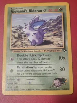 Pokemon TCG Gym Challenge #076/132 Giovanni's Nidoran M LP - Image 1