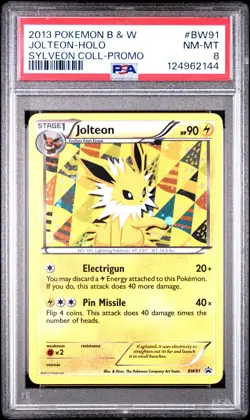 2013 POKEMON BLACK STAR PROMO JOLTEON #BW91 HOLO PSA 8 NM #124962144 - Image 1