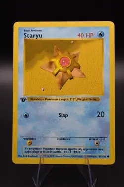 Pokemon TCG Staryu 065/102 First Edition Base Set (Shadowless) Regular MP - Image 1