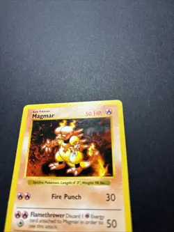 Magmar 036/102 Base Set (Shadowless) Regular Unlimited Pokemon WOTC MP - Image 3