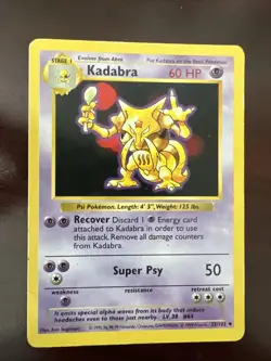 Pokemon TCG Base Set Kadabra Shadowless 32/102 LP/P - Image 1
