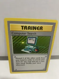 Computer Search 71/102, Base Set Pokemon TCG WOTC Vintage 1999 Rare Trainer, NM - Image 1