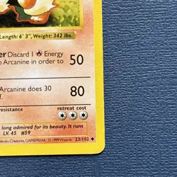 Pokemon Vintage WoTC Arcanine 23/102 Base Set Shadowless LIGHT PLAY - Image 4