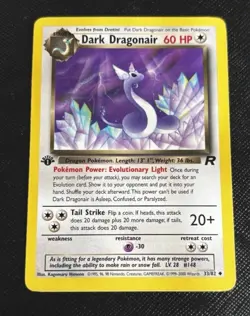Dark Dragonair 1st Edition 33/82 Vintage Pokemon Card Team Rocket 2000 WOTC - Image 1