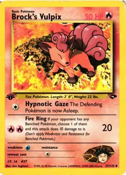 Pokemon TCG 1st Edition Brock's Vulpix Gym Challenge Card 37/132 Regular DMG - Image 1