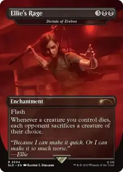 1x Dictate of Erebos "Ellie's Rage" - Extended Art NM Eng MTG - Secret Lair Drop - Image 1