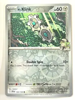 N’s Klink 103/159 Reverse Holo Journey Together Pokemon Pack Fresh Near Mint NM - Image 3