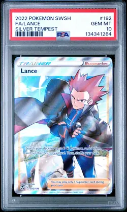 2022 POKEMON SWORD & SHIELD SILVER TEMPEST #192 FULL ART/LANCE PSA 10 - Image 1