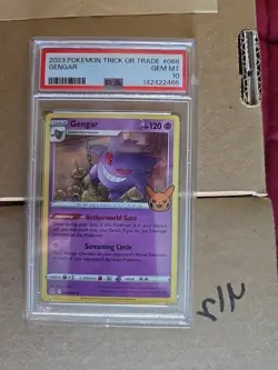 2023 POKEMON TRICK OR TRADE #066 GENGAR HOLO HALLOWEEN GEM MT PSA 10 - Image 1