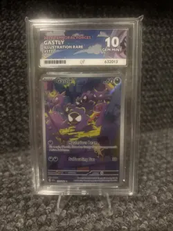 Pokemon TCG Gastly 177/162 Temporal Forces IR Ace 10 Perfect Sub Grades - Image 1