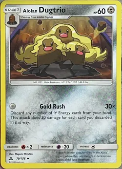Alolan Dugtrio - 79/156 - Ultra Prism Pokemon 2018 - Image 1