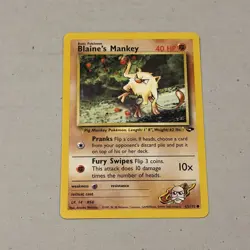 Pokemon TCG Blaine's Mankey Gym Challenge 63/132 Regular NM - Image 1