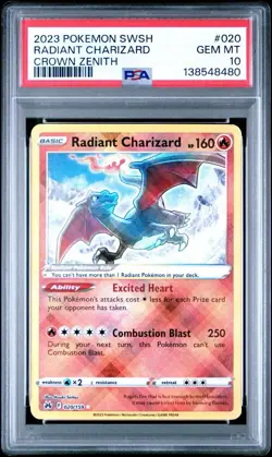 Pokemon TCG Crown Zenith Radiant Charizard #020/159 PSA 10 - Image 1