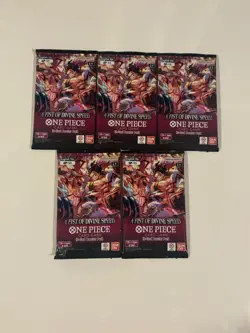 One Piece TCG OP-11 A Fist Of Divine Speed Pack Lot Of 5 Factory Sealed New - Image 1