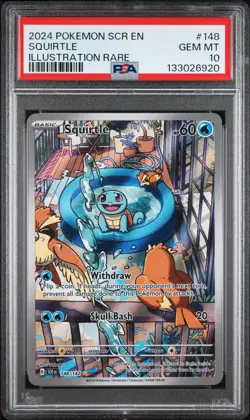2024 POKEMON SCR EN-STELLAR CROWN ILLUSTRATION RARE #148 SQUIRTLE PSA 10 - Image 1