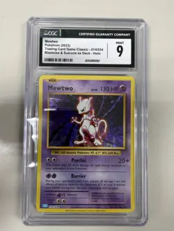 2023 Pokemon Blastoise & Suicune Ex Deck Classic Mewtwo Holo CGC 9 Mint - Image 1