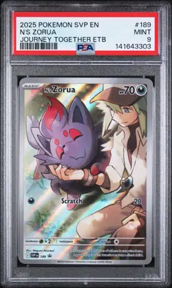 2025 POKEMON SVP EN-SV BLACK STAR PROMO #189 N's ZORUA JOURNEY TOGETHER ETB PSA - Image 1