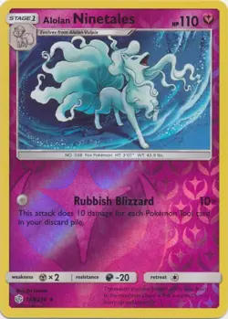 Alolan Ninetales 145/236 Reverse Holo Cosmic Eclipse Pokemon Card NM - Image 1