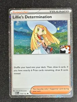 Lillie's Determination Holo Pokemon Prize Pack Series 8 Promo Pokemon Card NM - Image 1