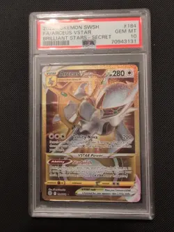 Pokemon TCG Arceus Gold VSTAR Card 184/172 Brilliant Stars 2022 Swsh09 PSA 10 - Image 1