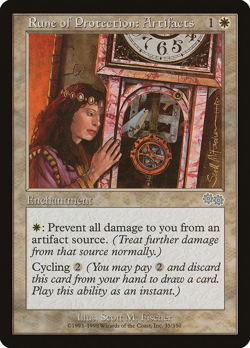 Rune of Protection: Artifacts Urza's Saga MTG LP - Image 1
