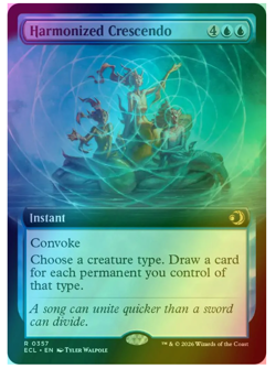 Harmonized Crescendo - Foil - Extended Art Lorwyn Eclipsed MTG - Image 1