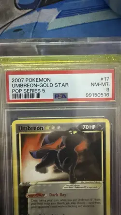 Gold Star Umbreon 2007 Pokemon POP Series 5 #17/17 PSA 8 VERY CLEAN VERY RARE - Image 3