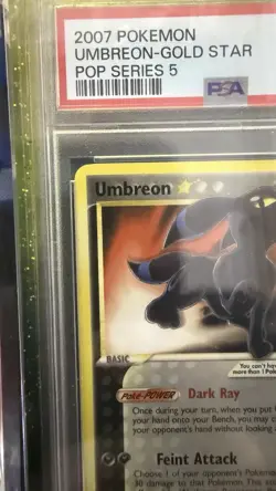 Gold Star Umbreon 2007 Pokemon POP Series 5 #17/17 PSA 8 VERY CLEAN VERY RARE - Image 4
