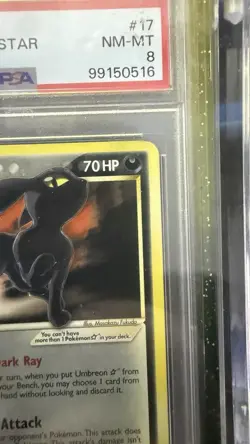 Gold Star Umbreon 2007 Pokemon POP Series 5 #17/17 PSA 8 VERY CLEAN VERY RARE - Image 5