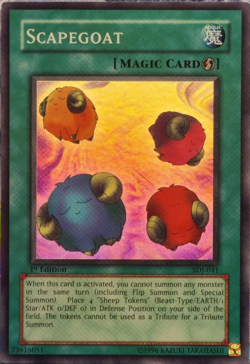 Scapegoat - Super Rare 1st Edition YuGiOh TCG Card SDJ-041 - Image 1