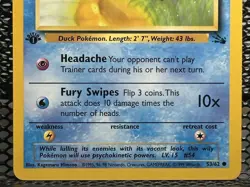 Vintage 1999 1st Edition Psyduck 53/62 Fossil Pokemon Card NM 🔥👀 - Image 3