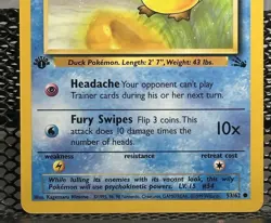 Vintage 1999 1st Edition Psyduck 53/62 Fossil Pokemon Card NM 🔥👀 - Image 4