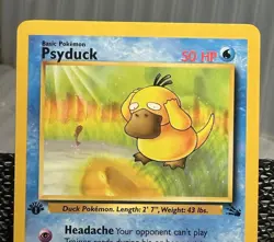 Vintage 1999 1st Edition Psyduck 53/62 Fossil Pokemon Card NM 🔥👀 - Image 5