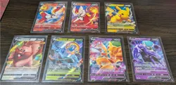 Pokemon TCG V Full Art Rare Card Lot of 7, All Near Mint, Sleeved Upon Opening - Image 1