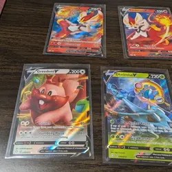 Pokemon TCG V Full Art Rare Card Lot of 7, All Near Mint, Sleeved Upon Opening - Image 3
