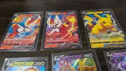 Pokemon TCG V Full Art Rare Card Lot of 7, All Near Mint, Sleeved Upon Opening - Image 5