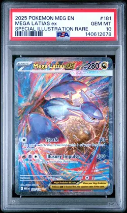 2025 POKEMON MEGA EVOLUTION SPECIAL ILLUSTRATION RARE #181 MEGA LATIAS EX PSA 10 - Image 1