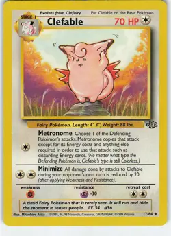 Clefable (17) 17/64 Rare Normal Jungle LP Pokemon - Image 1
