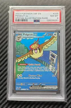 Pidgeot ex 225/197 | Special Illustration | Obsidian Flames | Pokemon | PSA 8 - Image 1
