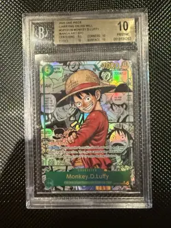 BGS 10 Pristine Monkey D. Luffy Manga Art SEC OP13-118 One Piece TCG - Image 1