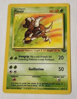 Pinsir - 25/64 - Rare Non-Holo WOTC TCG-Jungle Pokemon Card LP - Image 1