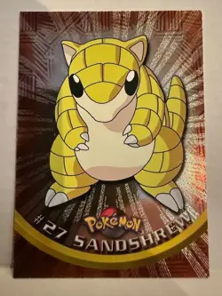 2000 Topps Chrome Series 1 Pokemon Sandshrew #27 Holo Foil free shipping - Image 1