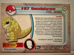 2000 Topps Chrome Series 1 Pokemon Sandshrew #27 Holo Foil free shipping - Image 2