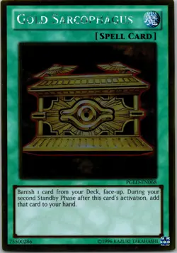 Yugioh Gold Sarcophagus PGLD-EN068 Gold Rare NM - Image 1