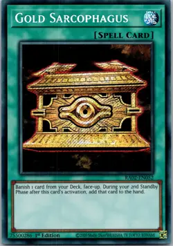 Yugioh Gold Sarcophagus (Secret Rare) RA02-EN052 1st Edition Secret Rare NM - Image 1