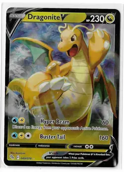 Dragonite V 049/078 Pokemon GO Sword & Shield SWSH Ultra Rare TCG Card NM - Image 1