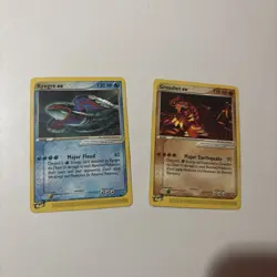 2003 Non Holo Black Star Promo Pokemon Kyogre ex 001 AND Groudon ex 002 - Image 1