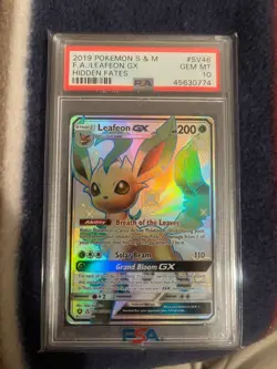 LEAFEON 2019 Pokemon Hidden Fates SV46 PSA 10 Gem Mint - Image 1